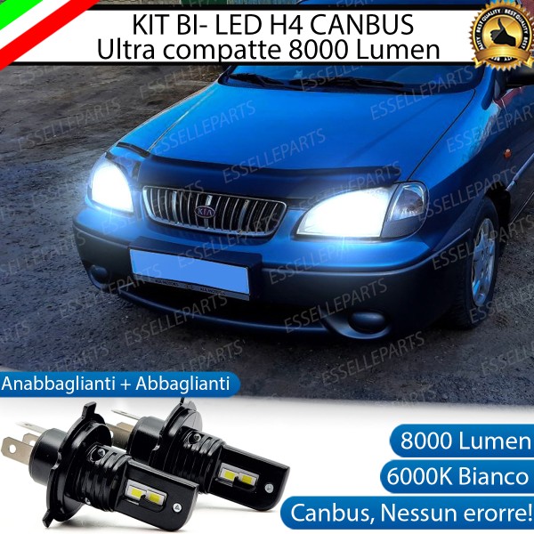 Kit Full LED H4 CANBUS CANBUS 8000 Lumen 6000K Bianco Per KIA CARENS 1