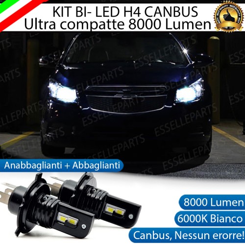 Kit Full LED H4 8000 Lumen 6000K Bianco Ghiaccio Per CHEVROLET CRUZE