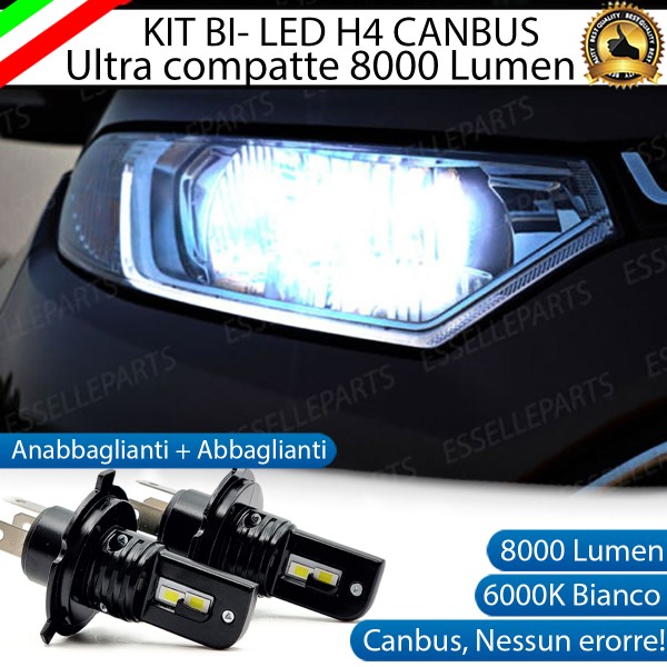 Kit Full LED H4 8000 Lumen 6000K Bianco Ghiaccio Per FORD ECOSPORT