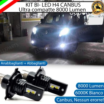 Kit Full LED H4 8000 Lumen 6000K Bianco Ghiaccio Per RENAULT KANGOO