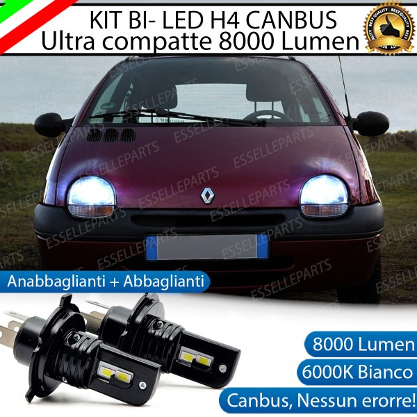 Kit Full LED H4 8000 Lumen 6000K Bianco Ghiaccio Per RENAULT TWINGO