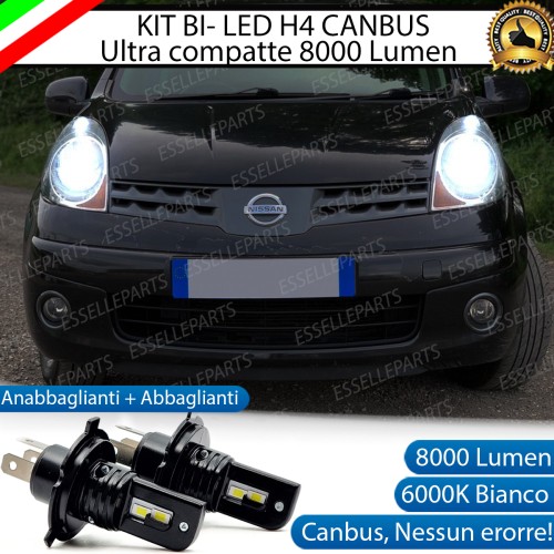 Kit LED H4 CANBUS 8000 Lumen 6000K Ghiaccio Per NISSAN NOTE