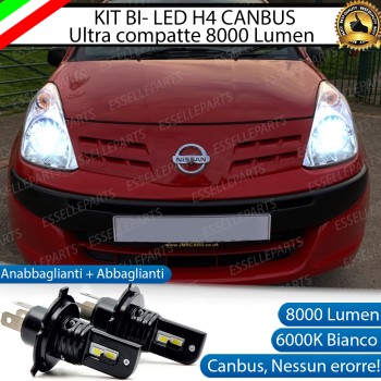 Kit LED H4 CANBUS 8000 Lumen 6000K Ghiaccio Per NISSAN PIXO