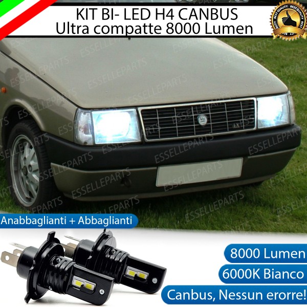 Kit Full LED H4 CANBUS 8000 Lumen 6000K Bianco Ghiaccio Per Lancia Y10