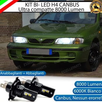 Kit Full LED H4 8000 Lumen 6000K Bianco Ghiaccio Per Nissan Almera