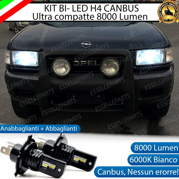 Kit Full LED H4 8000 Lumen 6000K Bianco Ghiaccio Per Opel Frontera