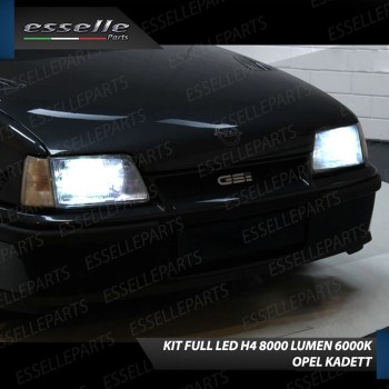 Kit Full LED H4 CANBUS 8000 Lumen 6000K Bianco Ghiaccio Per Opel Kadett