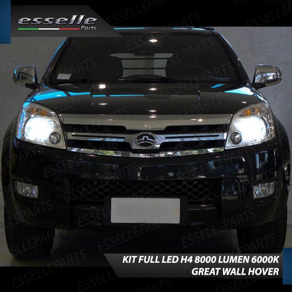 Kit Full LED H4 8000 Lumen 6000K Bianco Ghiaccio Per GREAT WALL HOVER