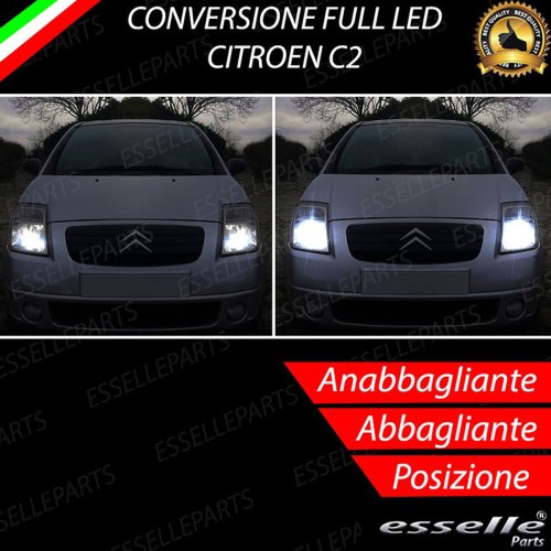 Conversione Fari Full LED 8000 Lumen 6000K Bianco Ghiaccio Citroen C2