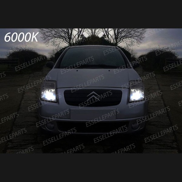 Conversione Fari Full LED 8000 Lumen 6000K Bianco Ghiaccio Citroen C2