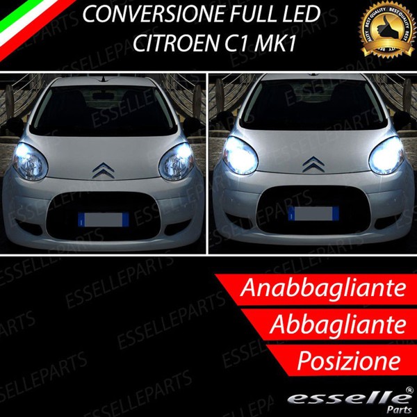 Conversione Fari Full LED 8000 Lumen 6000K Bianco Ghiaccio Citroen C1