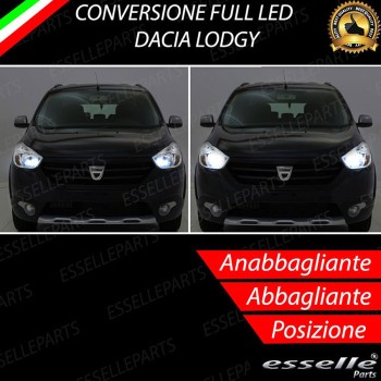 Conversione Fari Full LED 8000 Lumen 6000K Bianco Ghiaccio Dacia Lodgy Conversione Fari Full LED 8000 Lumen 6000K Bianco Ghiaccio Dacia Lodgy
