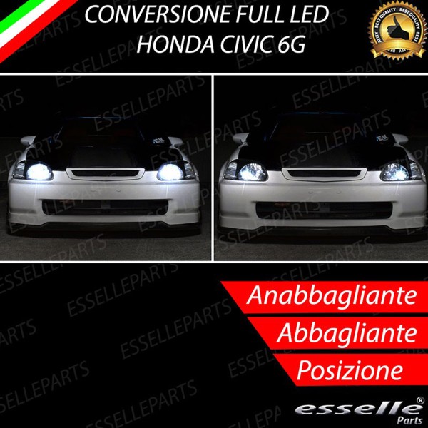 Conversione Fari Full LED 8000 Lumen 6000K Bianco Honda Civic 6G