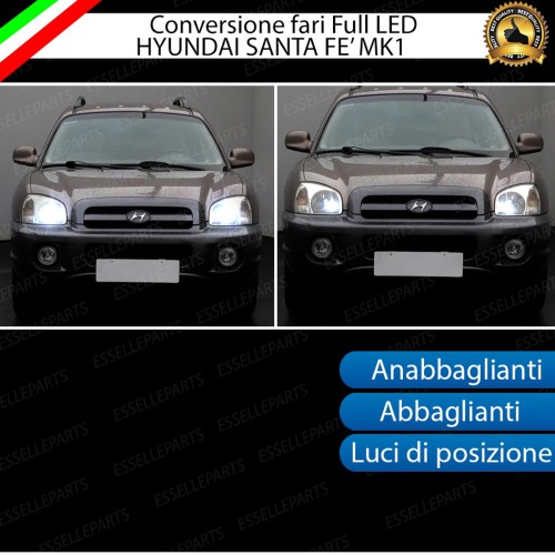 Conversione Fari Full LED 8000 Lumen 6000K Bianco Hyundai Santa Fe