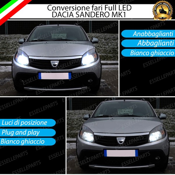 Conversione Fari Full LED 8000 Lumen 6000K Bianco Dacia Sandero
