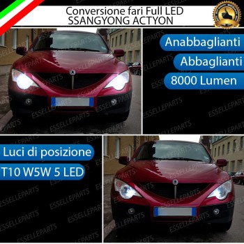 Conversione Fari Full LED 8000 Lumen 6000K Ssangyong Actyon MK2