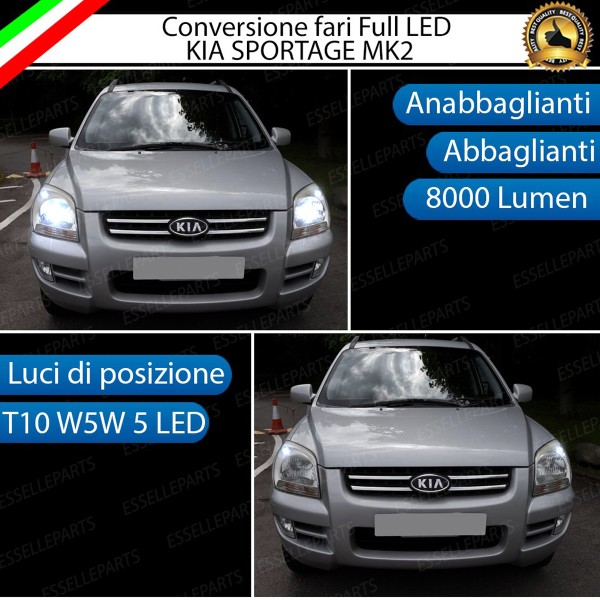 Conversione Fari Full LED 8000 Lumen 6000K Bianco Kia Sportage 2