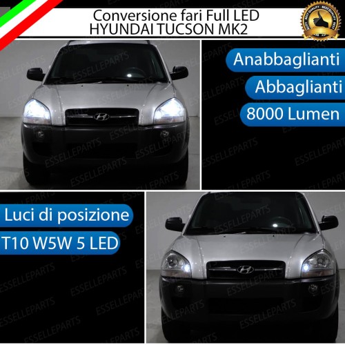 Conversione Fari Full LED 8000 Lumen 6000K Bianco Hyundai Tucson