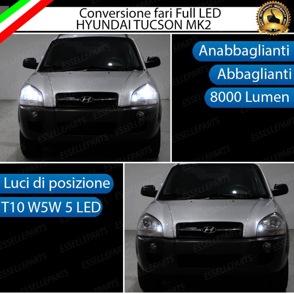 Conversione Fari Full LED 8000 Lumen 6000K Bianco Hyundai Tucson