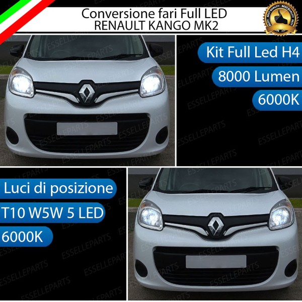 Conversione Fari Full LED 8000 Lumen 6000K Renault Kangoo 2 Pre-Restyling