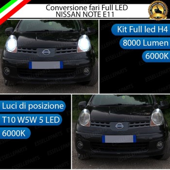 Lampade LED H4 + T10 per Ghiaccio Nissan Note Canbus 6000K