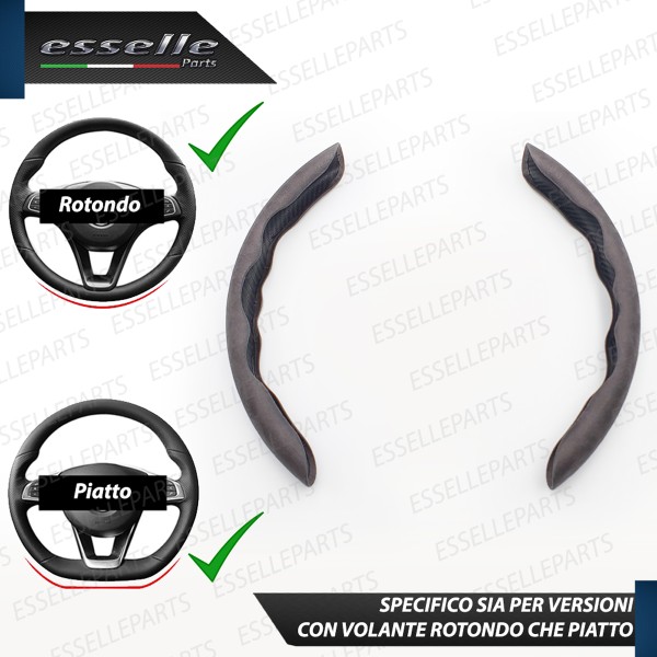 Cover per Volante Effetto Scamosciato Grigio Antiscivolo per Auto