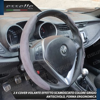 Cover per Volante Effetto Scamosciato Grigio Antiscivolo per Auto Cover per Volante Effetto Scamosciato Grigio Antiscivolo per Auto