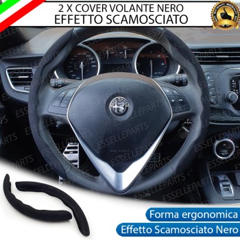 Cover per Volante Effetto Scamosciato Nero Antiscivolo per Auto Cover per Volante Effetto Scamosciato Nero Antiscivolo per Auto