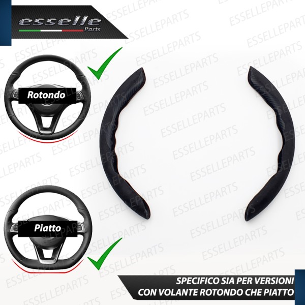 Cover per Volante Effetto Scamosciato Nero Antiscivolo per Auto