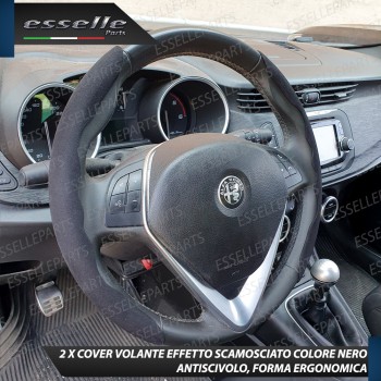 Cover per Volante Effetto Scamosciato Nero Antiscivolo per Auto Cover per Volante Effetto Scamosciato Nero Antiscivolo per Auto