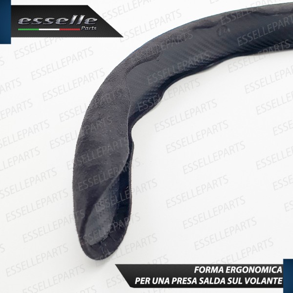 Cover per Volante Effetto Scamosciato Nero Antiscivolo per Auto