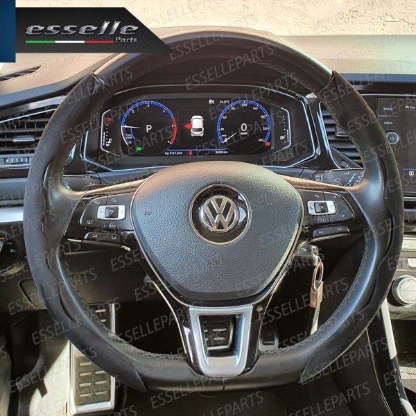 Cover per Volante Effetto Scamosciato Nero Antiscivolo per Auto