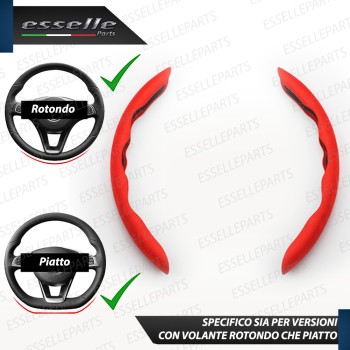 Cover per Volante Effetto Scamosciato Rosso Antiscivolo per Auto