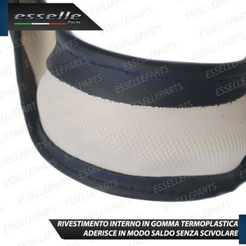 Coprivolante Tondo Effetto Scamosciato con inserti ROSSO Antiscivolo per Auto