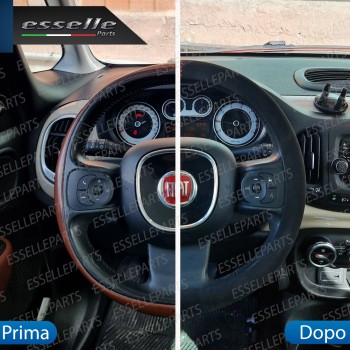 Coprivolante Tondo Effetto Scamosciato con inserti ROSSO Antiscivolo per Auto