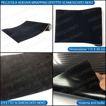 Pellicola Effetto Scamosciato Nero adesiva Professionale per Interni Auto Pellicola Effetto Scamosciato Nero adesiva Professionale per Interni Auto