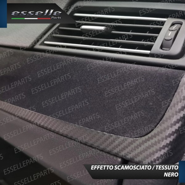 Pellicola Effetto Scamosciato Nero adesiva Professionale per Interni Auto