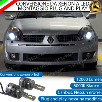 Coppia Lampade D2S Led Da Xenon a LED 12000 Lumen 6000K RENAULT CLIO 2 RESTYLING