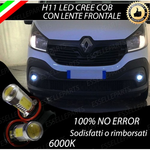 Luci Fendinebbia H11 LED COB 900 Lumen 6000K Renault Trafic 3 Senza luci di svolta