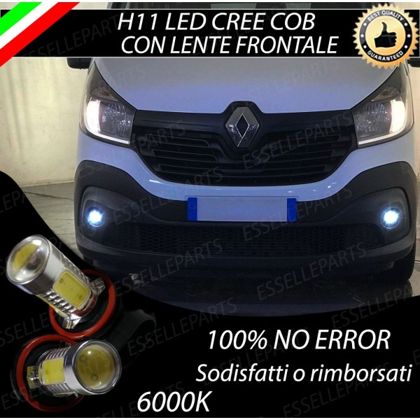 Luci Fendinebbia H11 LED COB 900 Lumen 6000K Renault Trafic 3 Senza luci di svolta