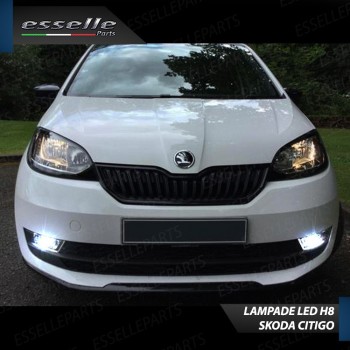 Luci Fendinebbia H8 LED COB 900 Lumen 6000K bianco SKODA CITIGO RESTYLING