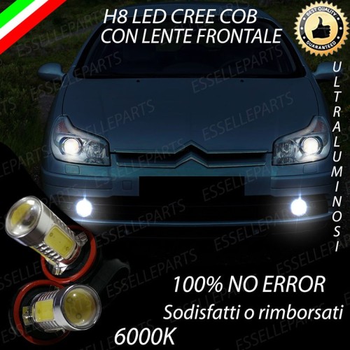 Luci Fendinebbia H8 LED COB 900 Lumen 6000K bianco Citroen C5 MK1 Restyling