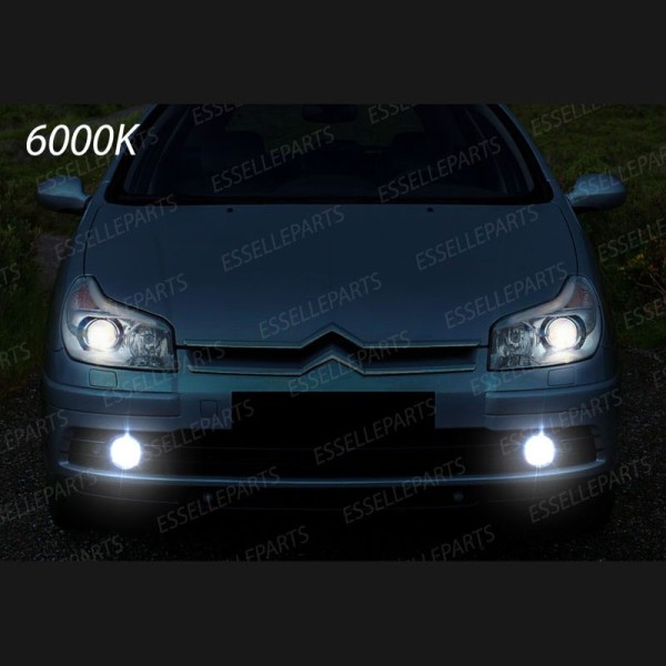 Luci Fendinebbia H8 LED COB 900 Lumen 6000K bianco Citroen C5 MK1 Restyling