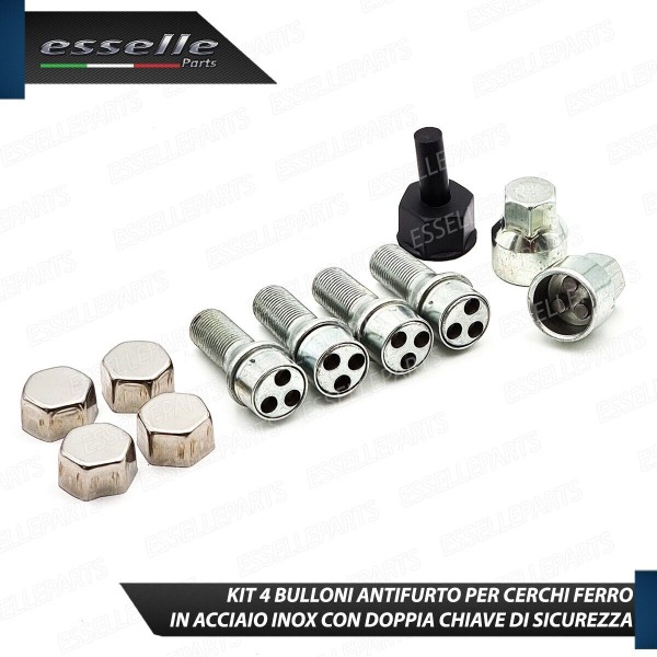 Kit 4 Bulloni In Acciaio Antifurto Cerchi In Ferro Per Opel Corsa E