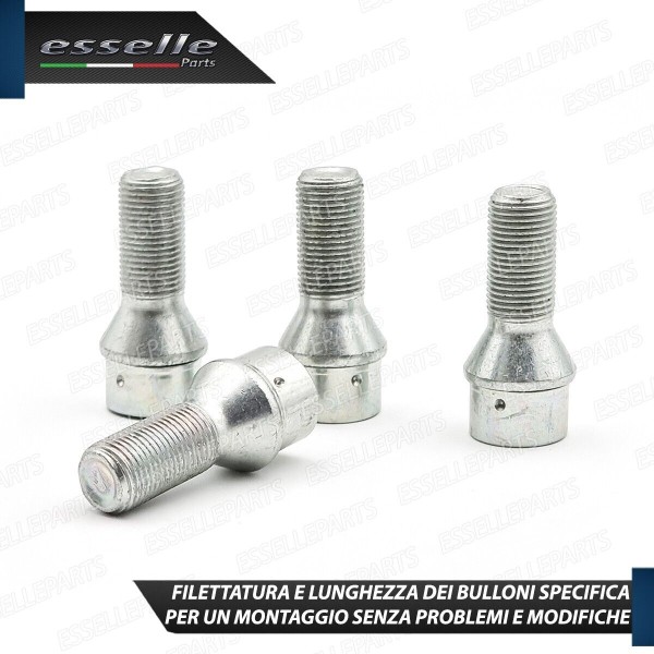 Kit 4 Bulloni In Acciaio Antifurto Cerchi In Ferro Per Opel Corsa E