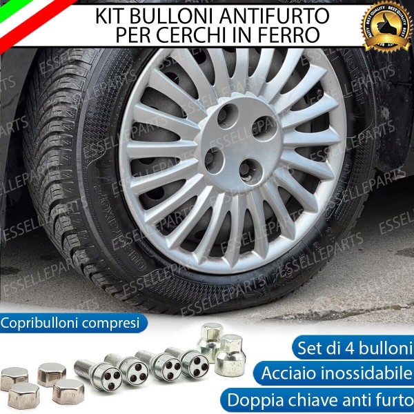 Kit 4 Bulloni In Acciaio Antifurto Cerchi In Ferro Per Palio