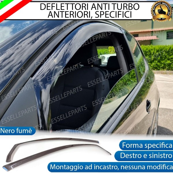 Deflettori Aria Anti Turbo Anti Vento Nero Fumè per Mitsubishi L200 III 4 PORTE