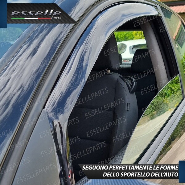 Deflettori Aria Anti Turbo Anti Vento Nero Fumè per Opel Corsa E 3 PORTE