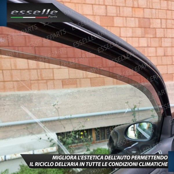 Deflettori Aria Anti Turbo Anti Vento Nero Fumè per Opel Corsa E 5 PORTE