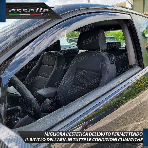 Deflettori Aria Anti Turbo Anti Vento Nero Fumè per Opel Corsa E 5 PORTE